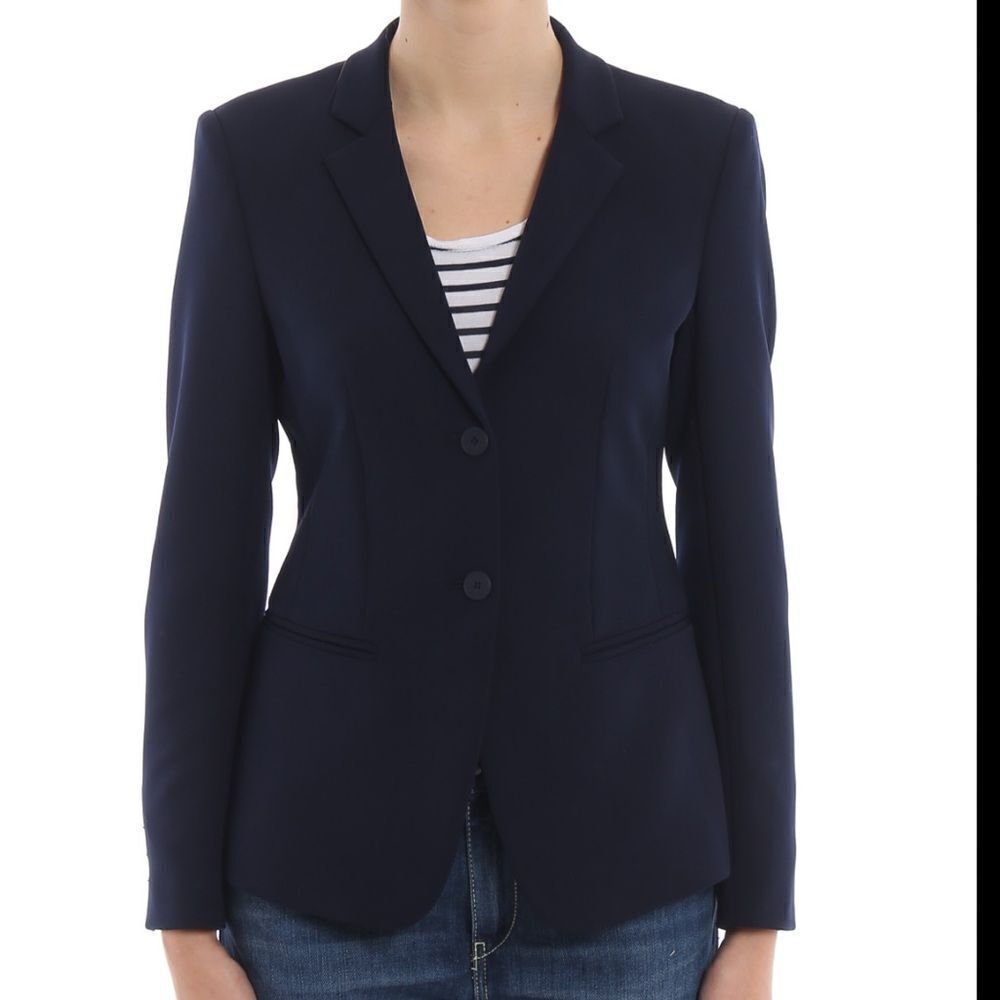 Dondup Navy Crepe Fitted Blazer | Size 10